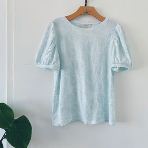 LOFT Floral Puff Sleeve Top